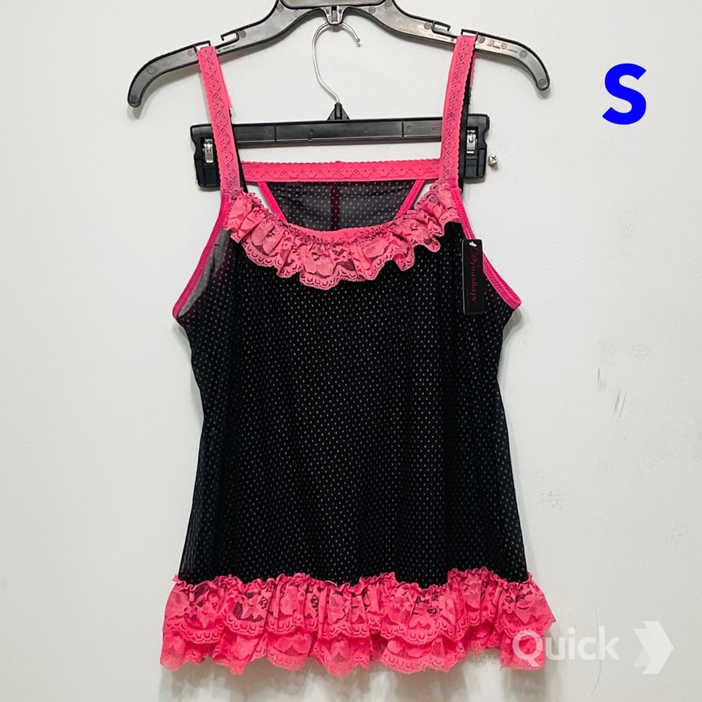 NWT 2 pcs Lace / Polka Dots Babydoll Set
